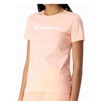 Tricou din bumbac cu imprimeu logo - Roz