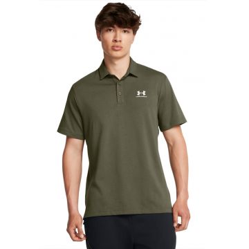 Tricou polo cu detaliu logo - pentru fitness - Verde inchis