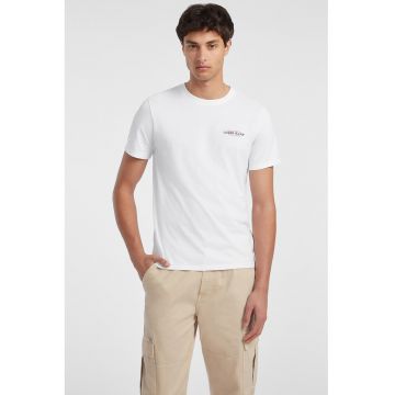 Tricou slim fit cu decolteu la baza gatului - Rosu/Negru/Alb optic