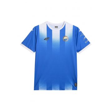 Tricou sport barbati  albastru/alb - poliester - tehnologie 4F Dry -