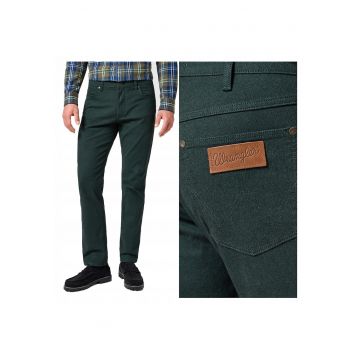 Barbati -  Greensboro - Straight Fit - Talie Medie - Fermoar - Lungi - 5 Buzunare - Bumbac - Verde - Verde