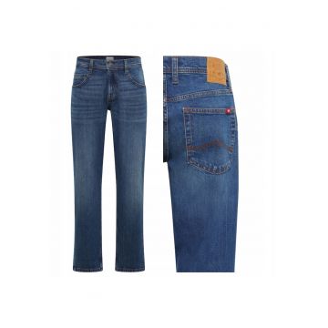 Blugi Barbati -  Denver Straight - Straight Fit - Talie Medie - Fermoar - Lungi - 5 Buzunare - Bumbac - Albastru - Albastru