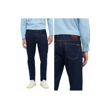 Blugi Barbati -  Denver Tapered - Straight Fit - Talie Joasa - Fermoar - Lungi - 5 Buzunare - Bumbac - W31-L30 US - Albastru