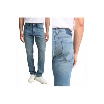 Blugi Barbati -  Josh Regular - Straight Fit - Talie Medie - Fermoar - Lungi - 5 Buzunare - Bumbac - W33-L32 US - Albastru