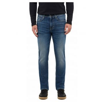 Blugi Barbati -  Orlando Slim - Slim Fit - Talie Joasa - Fermoar - Lungi - 5 Buzunare - Bumbac - Albastru - Albastru