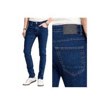 Blugi Barbati -  Sebb - Straight Fit - Talie Medie - Fermoar - Lungi - 5 Buzunare - Bumbac - W40 L32 - Albastru