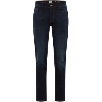 Blugi Barbati -  Style Oregon Slim - Slim Fit - Talie Joasa - Fermoar - Lungi - 5 Buzunare - Bumbac - W30-L30 US - Albastru