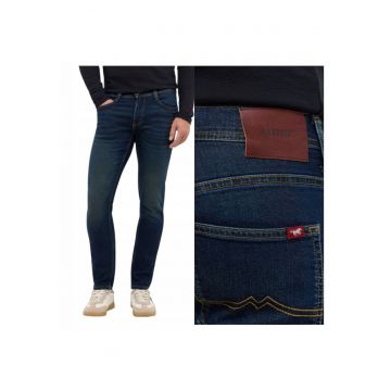 Blugi Barbati -  Style Oregon Slim - Slim Fit - Talie Joasa - Fermoar - Lungi - 5 Buzunare - Bumbac - W36-L36 US - Albastru