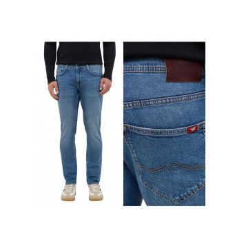 Blugi Barbati -  Style Oregon Slim - Straight Fit - Talie Joasa - Fermoar - Lungi - 5 Buzunare - Bumbac - W32-L36 US - Albastru