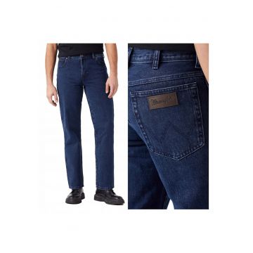 Blugi Barbati -  Texas - Straight Fit - Talie Medie - Fermoar - Lungi - 5 Buzunare - Bumbac - W35 L34 - Albastru