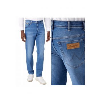 Blugi Barbati -  Texas - Straight Fit - Talie Medie - Fermoar - Lungi - 5 Buzunare - Bumbac - W36-L32 US - Albastru