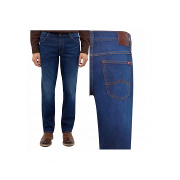 Blugi Barbati -  Tramper - Straight Fit - Talie Medie - Fermoar - Lungi - 5 Buzunare - Bumbac - Albastru - Albastru