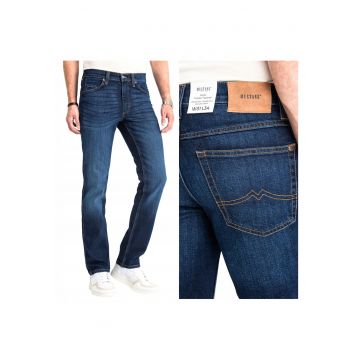Blugi Barbati -  Tramper Tapered - Slim Fit - Talie Medie - Fermoar - Lungi - 5 Buzunare - Bumbac - Albastru - Albastru