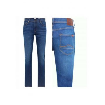 Blugi Barbati -  Vegas Slim - Slim Fit - Talie Medie - Fermoar - Lungi - 5 Buzunare - Bumbac - W32-L32 US - Albastru