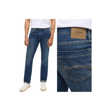 Blugi Barbati -  Washington - Slim Fit - Talie Medie - Fermoar - Lungi - 5 Buzunare - Bumbac - W33 L30 - Albastru