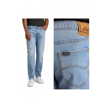 Blugi Barbati -  West - Loose Fit - Talie Medie - Fermoar - Lungi - 5 Buzunare - Bumbac - W34 L32 - Albastru