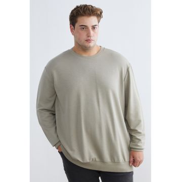 Bluza lejera de trening cu decolteu la baza gatului - Gri