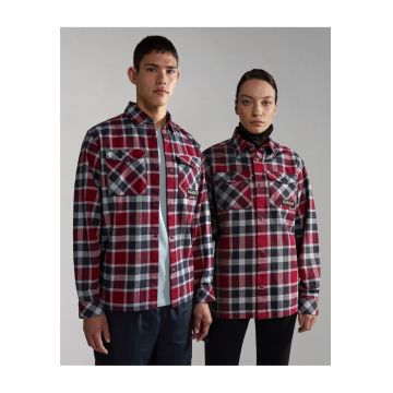 Camasa din jacheta cu imprimeu in carouri -