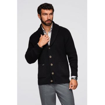 Cardigan tricotat cu buzunare cu fermoar