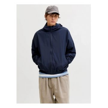 Jacheta barbati - subtire cu gluga si buzunare oblice - Bleumarin inchis