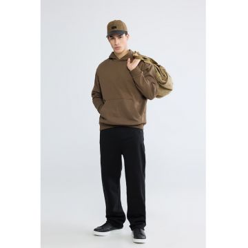 Pantaloni de trening din amestec de bumbac cu snur - Negru