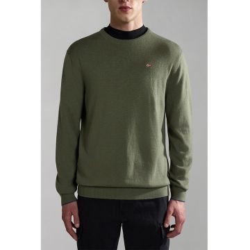 Pulover tricotat fin din lana Damavand - Verde sparanghel