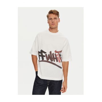 Tricou barbat  alb - bumbac -