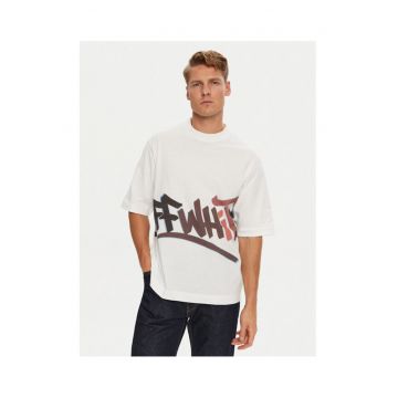 Tricou barbat  alb - bumbac -