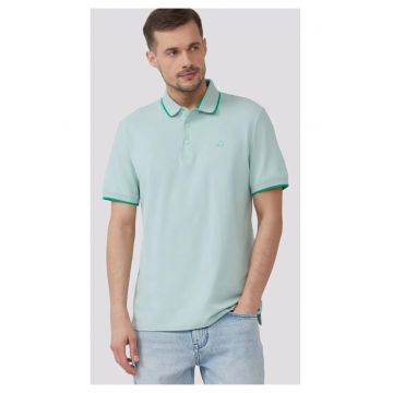 Tricou polo cu detalii contrastante - Verde menta