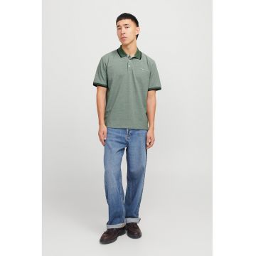 Tricou polo cu garnituri contrastante - Verde pal