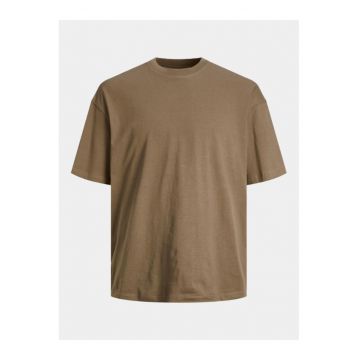 Tricou uni cu decolteu la baza gatului - Maro