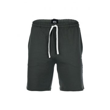 Bermude de trening cu buzunare laterale - Verde padure