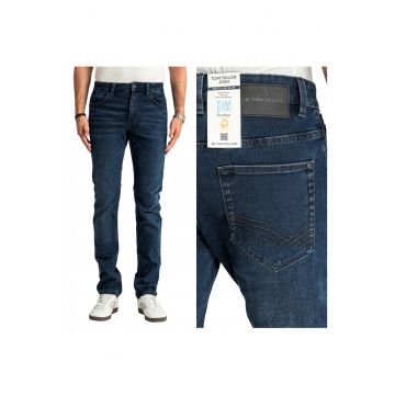 Blugi Barbati -  Josh - Slim Fit - Talie Medie - Fermoar - Lungi - 5 Buzunare - Bumbac - L36 - Albastru
