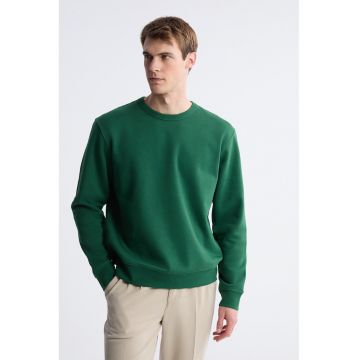 Bluza de trening cu terminatii striate - Verde inchis