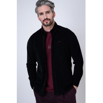 Camasa relaxed fit din reiat Epazo - Negru