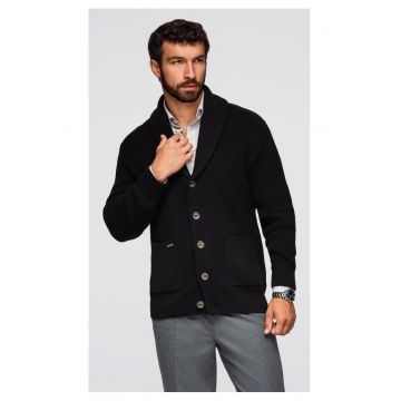 Cardigan tricotat cu buzunare cu fermoar