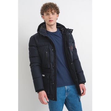 Geaca cu vatelina si gluga Albert - Bleumarin