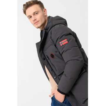 Geaca cu vatelina si gluga Albert - Gri inchis