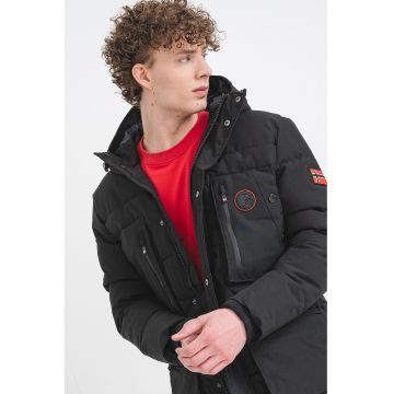 Geaca cu vatelina si gluga Albert - Negru