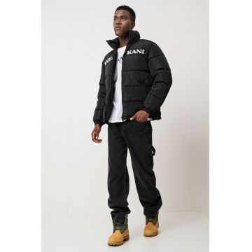 Geaca cu vatelina si guler inalt - Alb/Negru