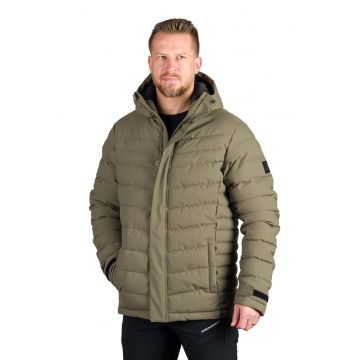 Geaca matlasata cu gluga Mirche - Maro nisip