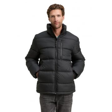 Geaca matlasata cu guler inalt - Negru stins