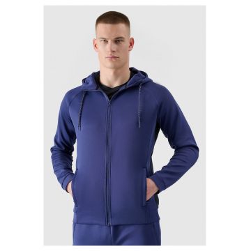 Hanorac Sport Barbati Bleumarin  FlexDry - Regular Fit - Marimi S-3XL - 4FDry - Gluga Reglabila - Buzunare Deschise - Ideal Antrenamente - Poliester Robust - Sezon SS25