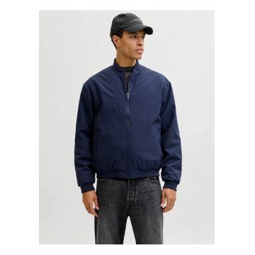 Jacheta bomber - barbati - cu buzunare oblice fara fermoar - Bleumarin inchis