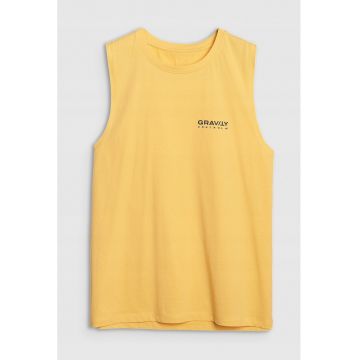 Maiou barbati  fara maneci - galben - bumbac