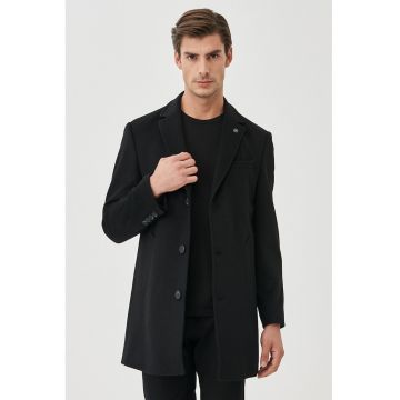 Palton din amestec de lana - Negru