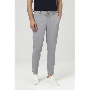 Pantaloni conici cu snur - Gri deschis