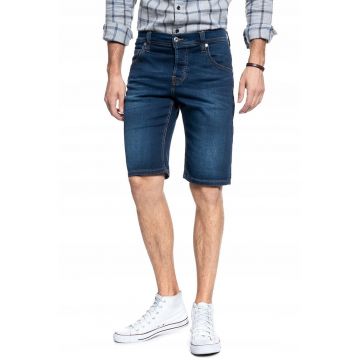 Pantaloni scurti barbati -  Chicago - slim fit - albastru - bumbac/poliester -