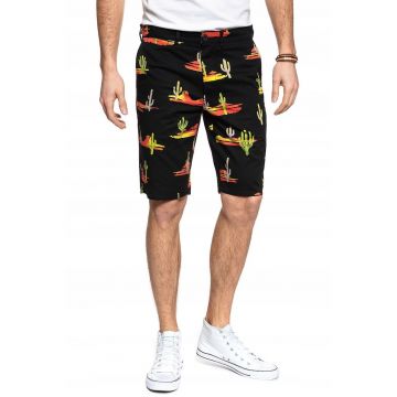 Pantaloni scurti barbati -  CHINO SHORT - negru - bumbac -