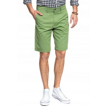 Pantaloni scurti barbati  CHINO SHORT - slim fit - verde - bumbac-elastan -